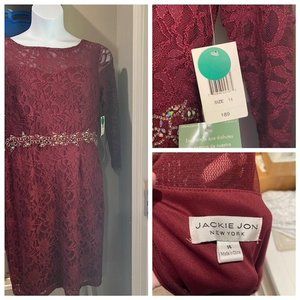 Jackie Jon Lace Dress with Beaded Detail